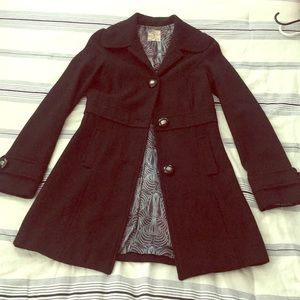 Tulle Black Pea Coat. Size XS. Lined and Warm.